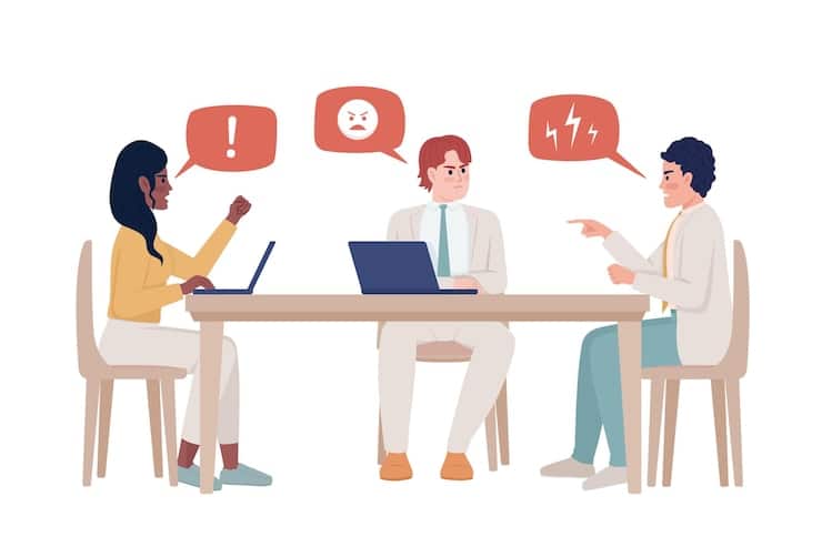 Employees conflict in meeting