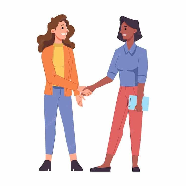 Women shaking their hands