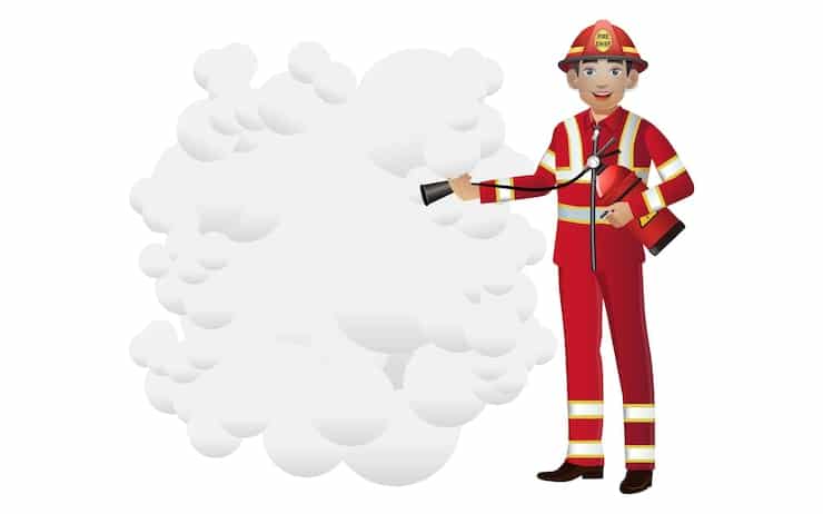 Fire Safety Officer Throwing CO2