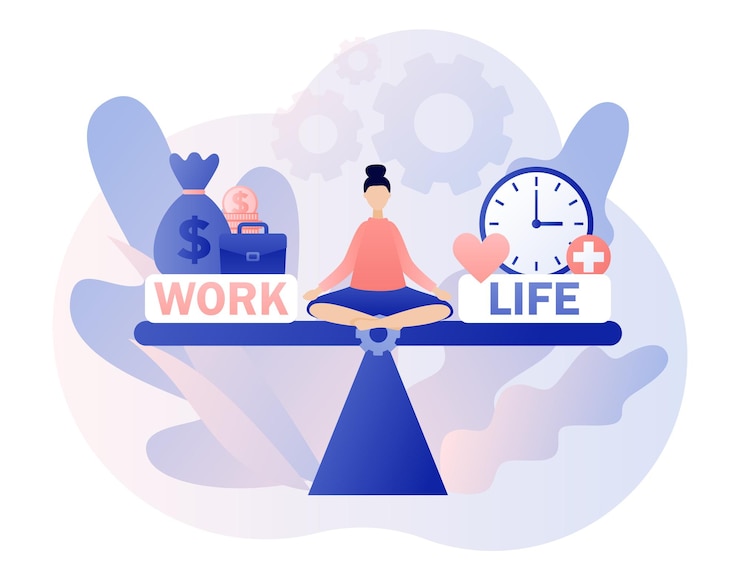 work life balance woman sitting lotus
