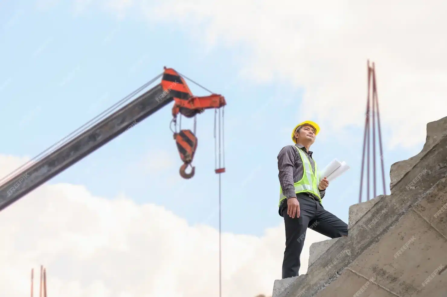engineer checking work progress